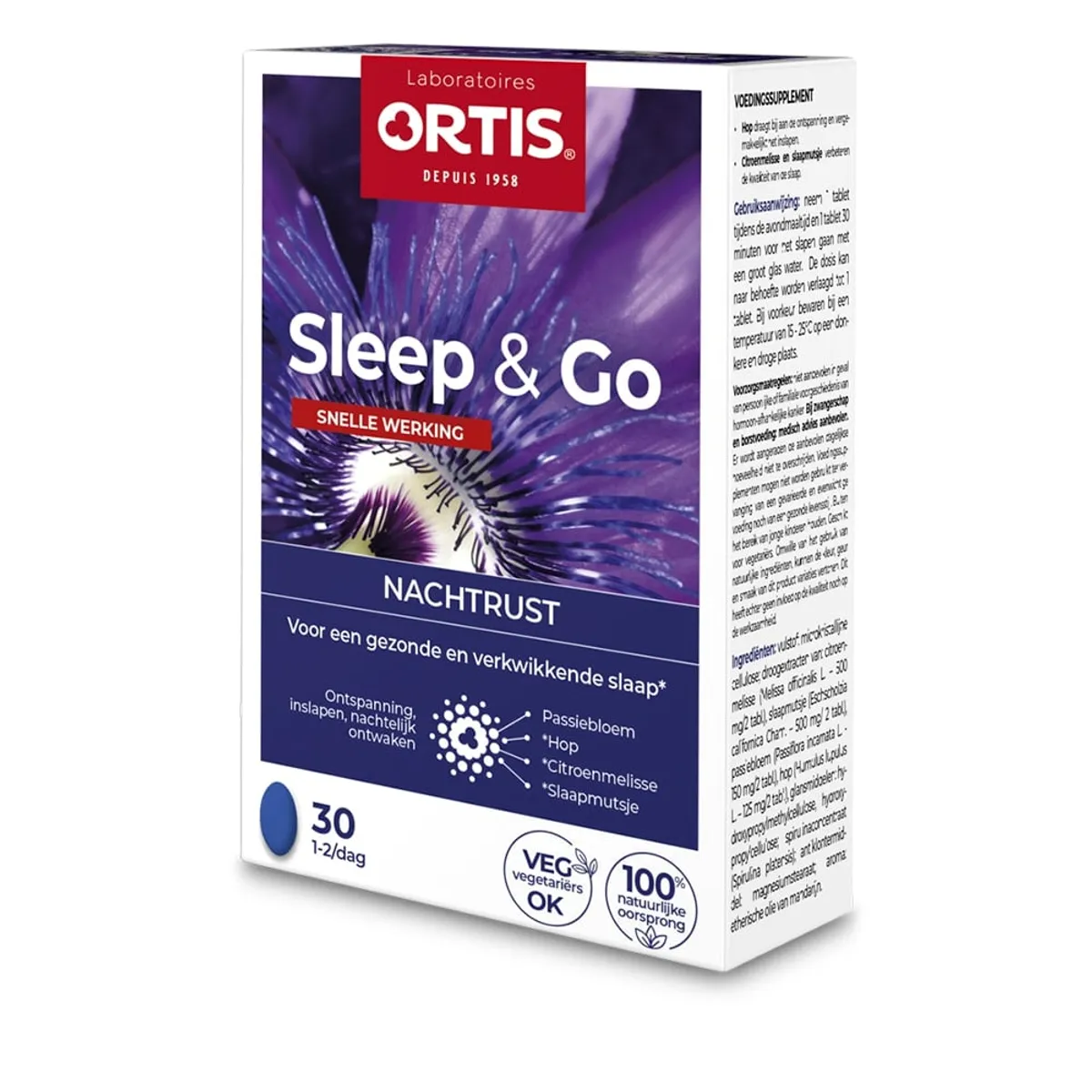 Ortis Sleep & Go Nachtrust Snelle Werking 30 Tabletten