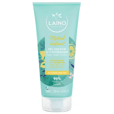 Laino Shampoing Douche Mistral Vivifiant Citron Vert Bio 200ml