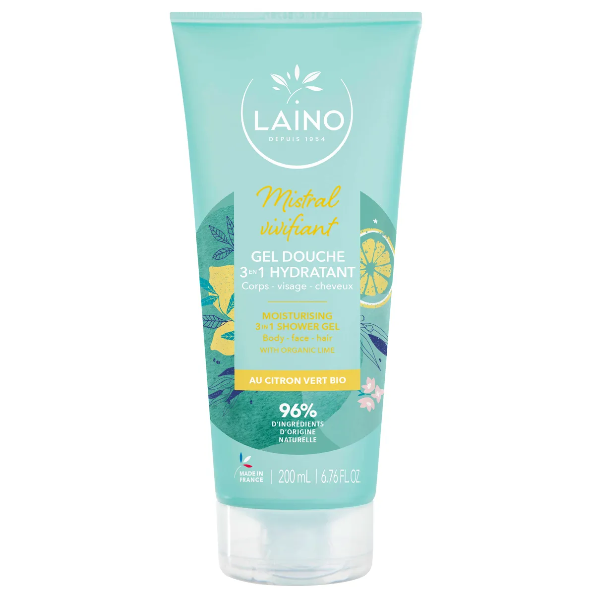 Laino Doucheshampoo Mistral Versterkend Limoen Bio 200 ml