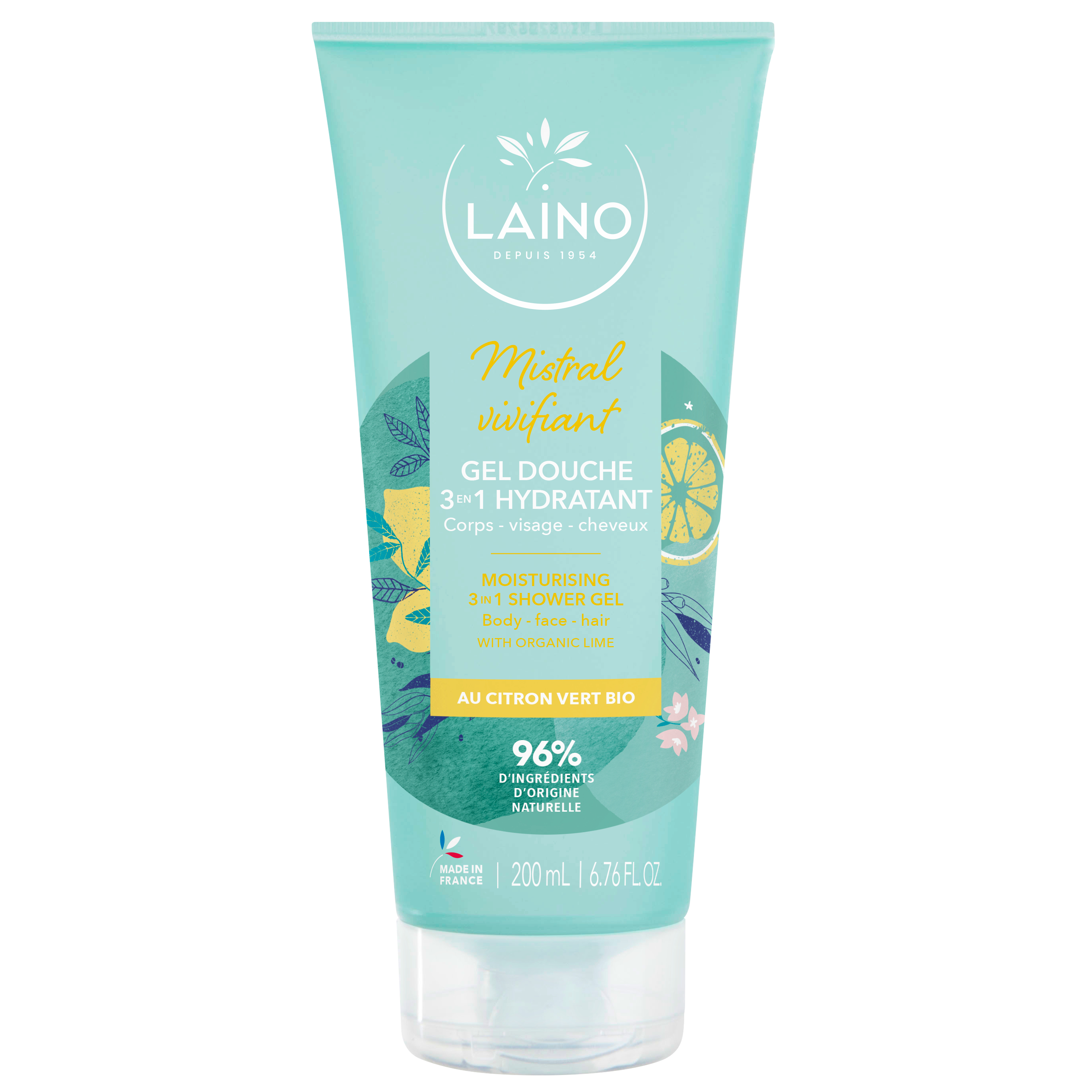 Laino Doucheshampoo Mistral Versterkend Limoen Bio 200 ml - Laino