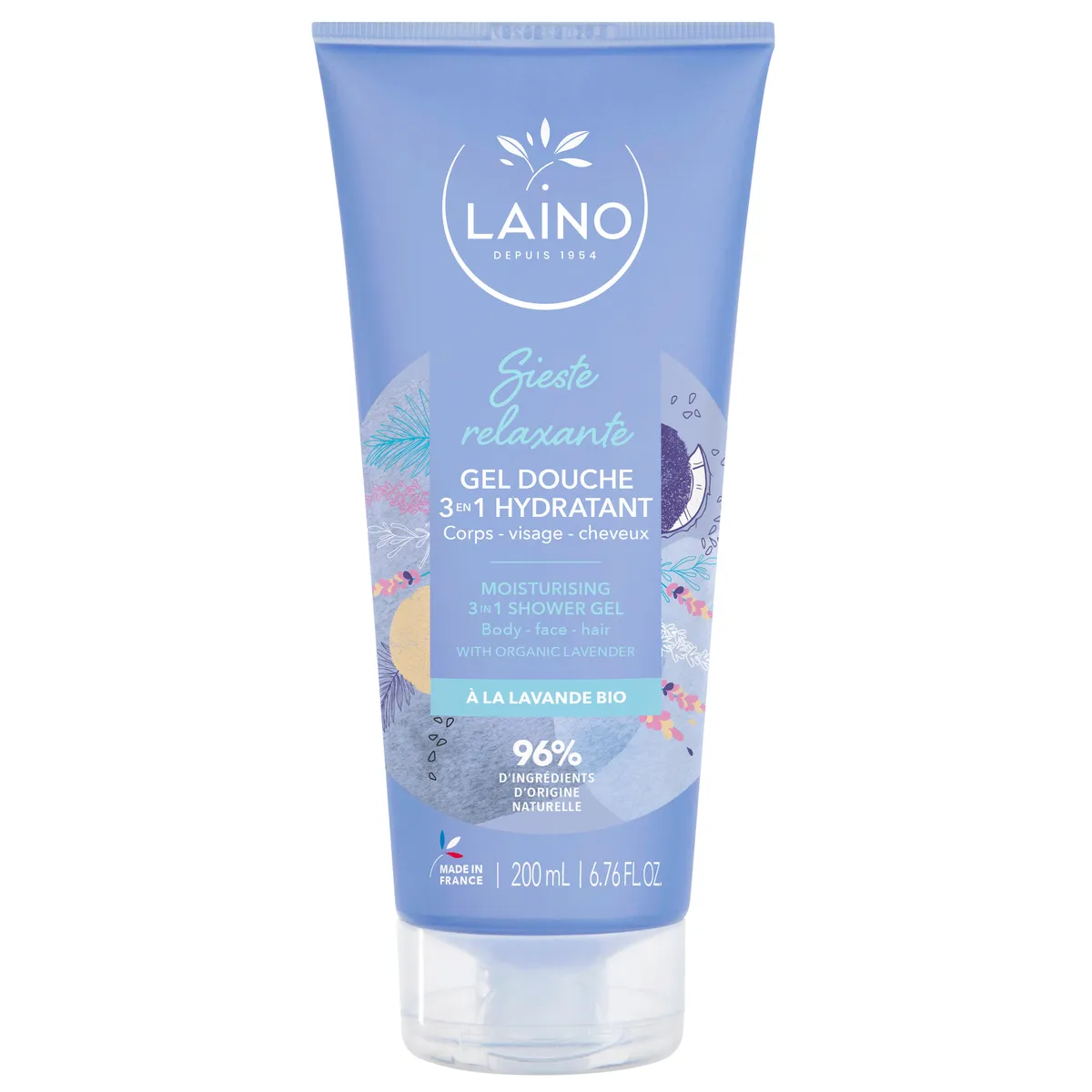Laino Shampoing Douche Sieste Relaxante Lavande Bio 200ml