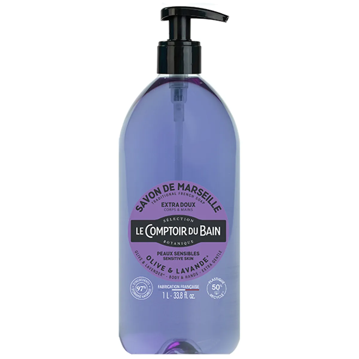 Le Comptoir du Bain Vloeibare Marseillezeep Olijf-Lavendel 1 L