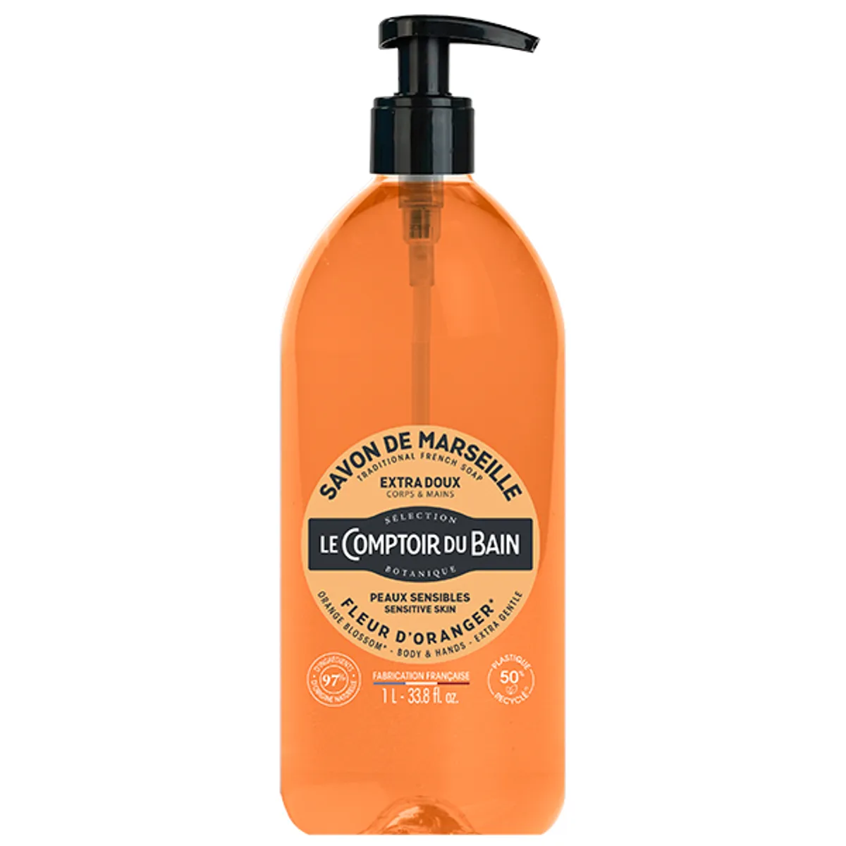 Le Comptoir du Bain Savon Liquide Marseille Fleur Oranger 1L