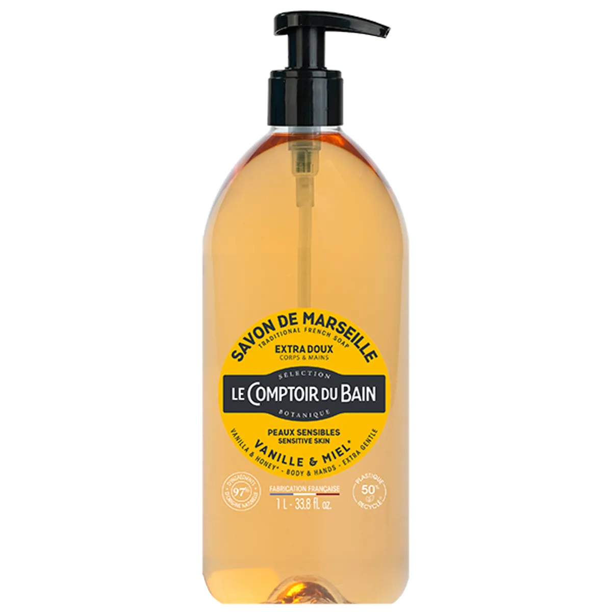 Le Comptoir du Bain Savon Liquide de Marseille Vanille-Miel 1L