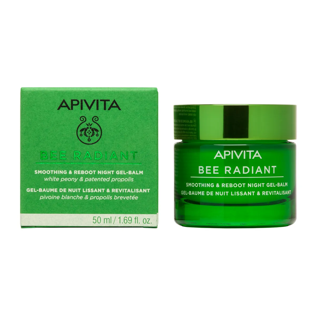 Apivita Bee Radiant Nachtcrème met Pioenroos 50 ml