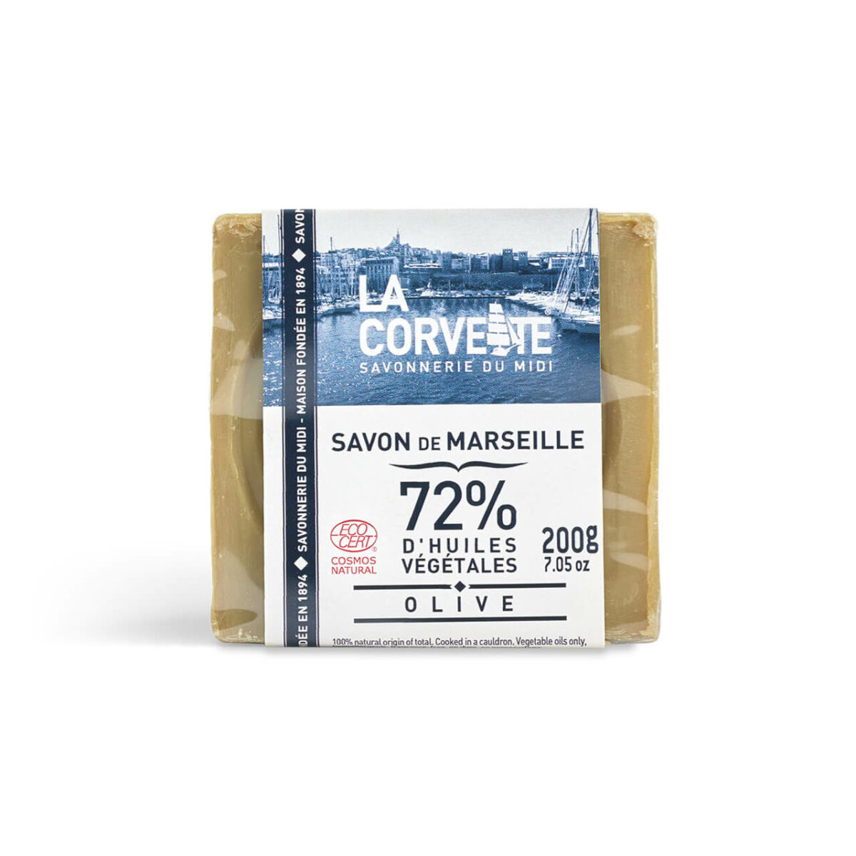La Corvette Blokjes Marseillezeep Olijf 200 g - La Corvette