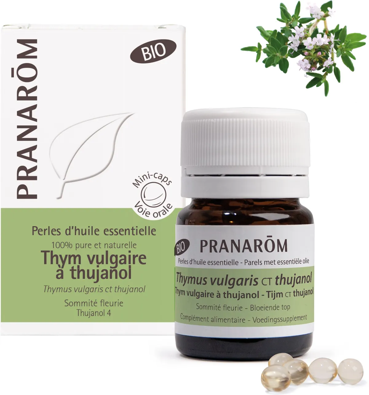 Pranarôm Parels van Essentiële Oliën Tijm met Thujanol 60 Parels