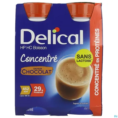 Delical Geconcentreerde Drank HP-HC Chocolade 4 x 200 ml