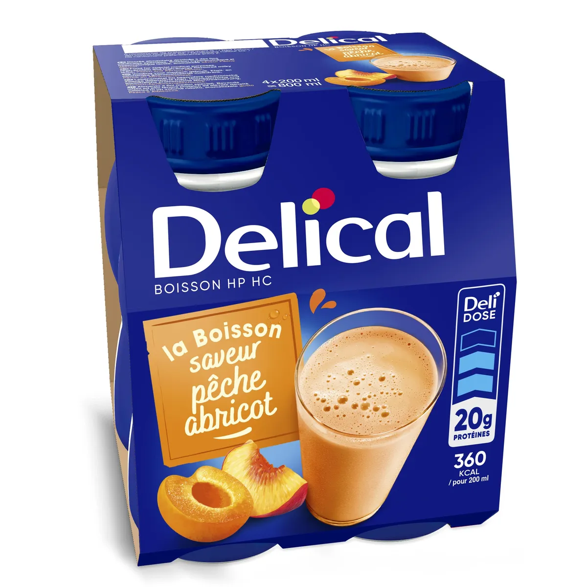 Delical HP-HC perzik-abrikoos 4x200 ml