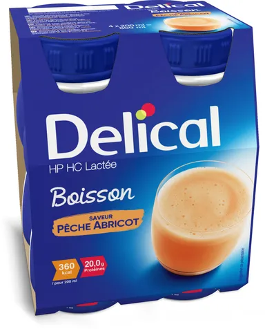 Delical HP-HC perzik-abrikoos 4x200 ml
