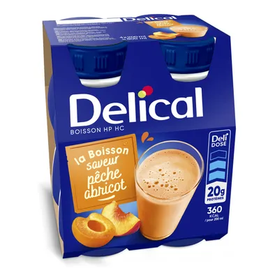 Delical HP-HC perzik-abrikoos 4x200 ml