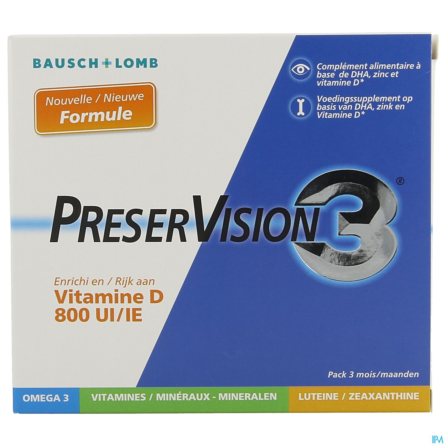 Preservision 3 + Vitamine D3 180 Capsules - Bausch&Lomb