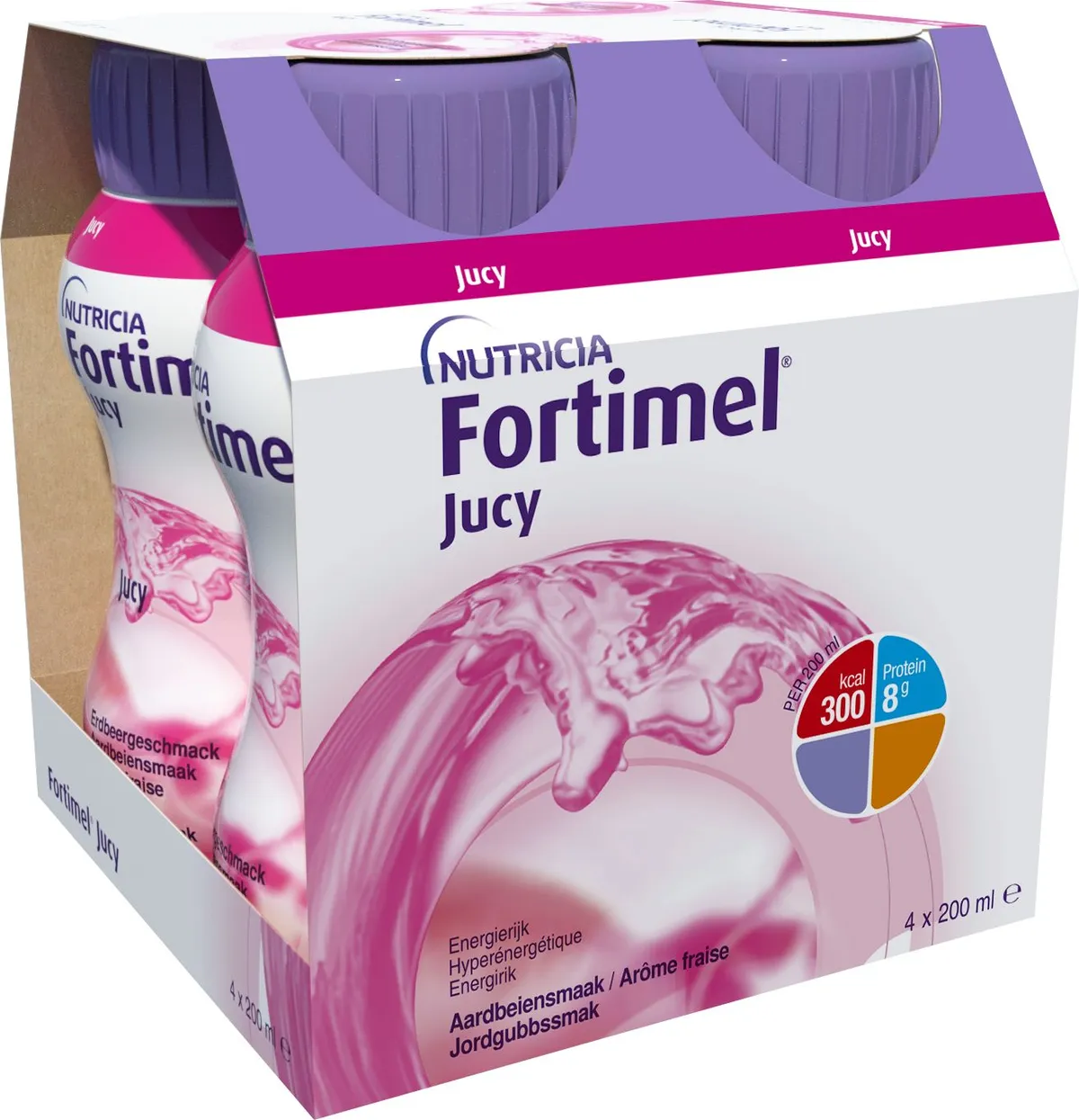 Fortimel Jucy Aardbeienaroma 4 x 200 ml