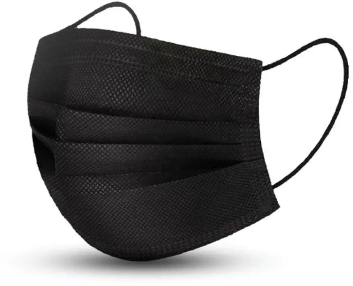 Masque Respiratoire Type IIR Noir 50 Pièces