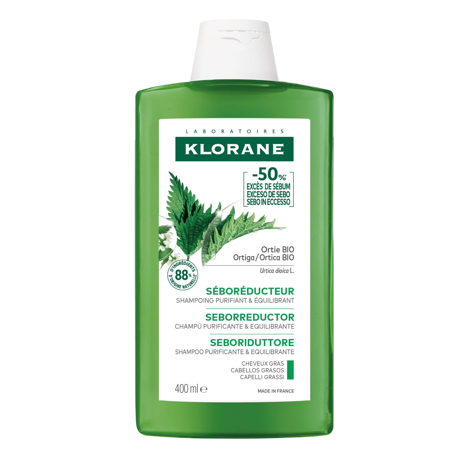 Klorane Bio Brandnetel Talgreducerende Shampoo Zuiverend  & Evenwichtherstellend 400Ml - Klorane