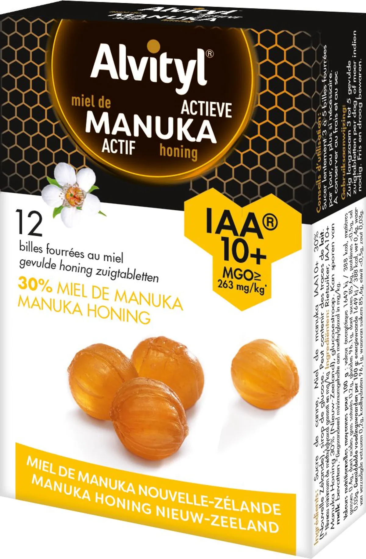 Alvityl Bolletjes Gevuld met Manuka IAA 10+ 12