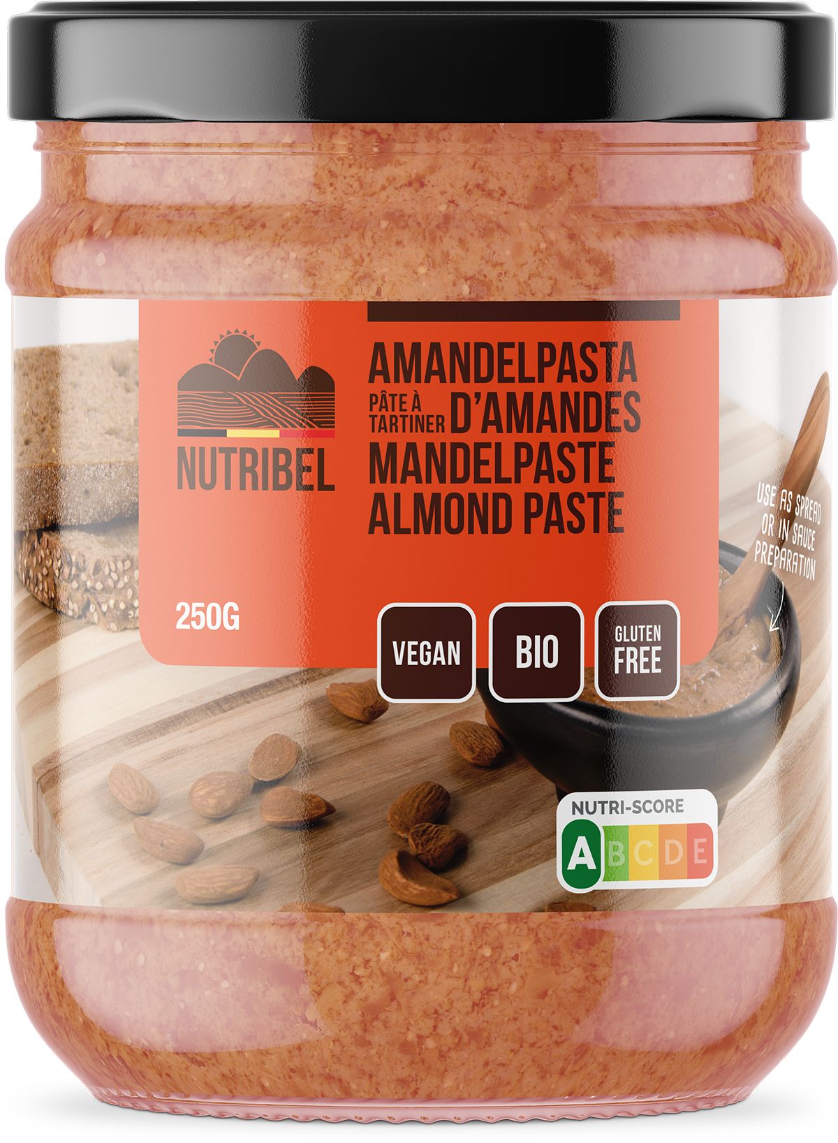 Nutribel Smeerpasta met Zoete Amandel Bio 250 g - Nutribel
