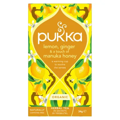 Pukka Citron Gingembre et Miel de Manuka 20 Sachets