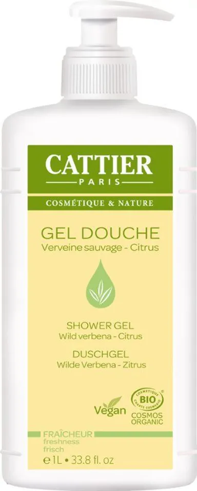 Cattier Gel Douche Vervaine Sauvage et citrus 1L