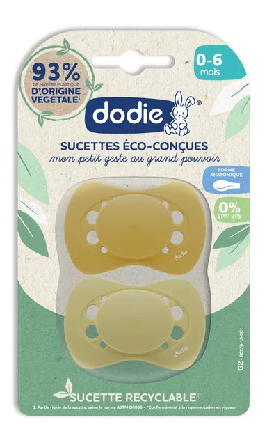 Dodie Fopspeen Ecoconcept 0 tot 6 maanden 2 Stuks