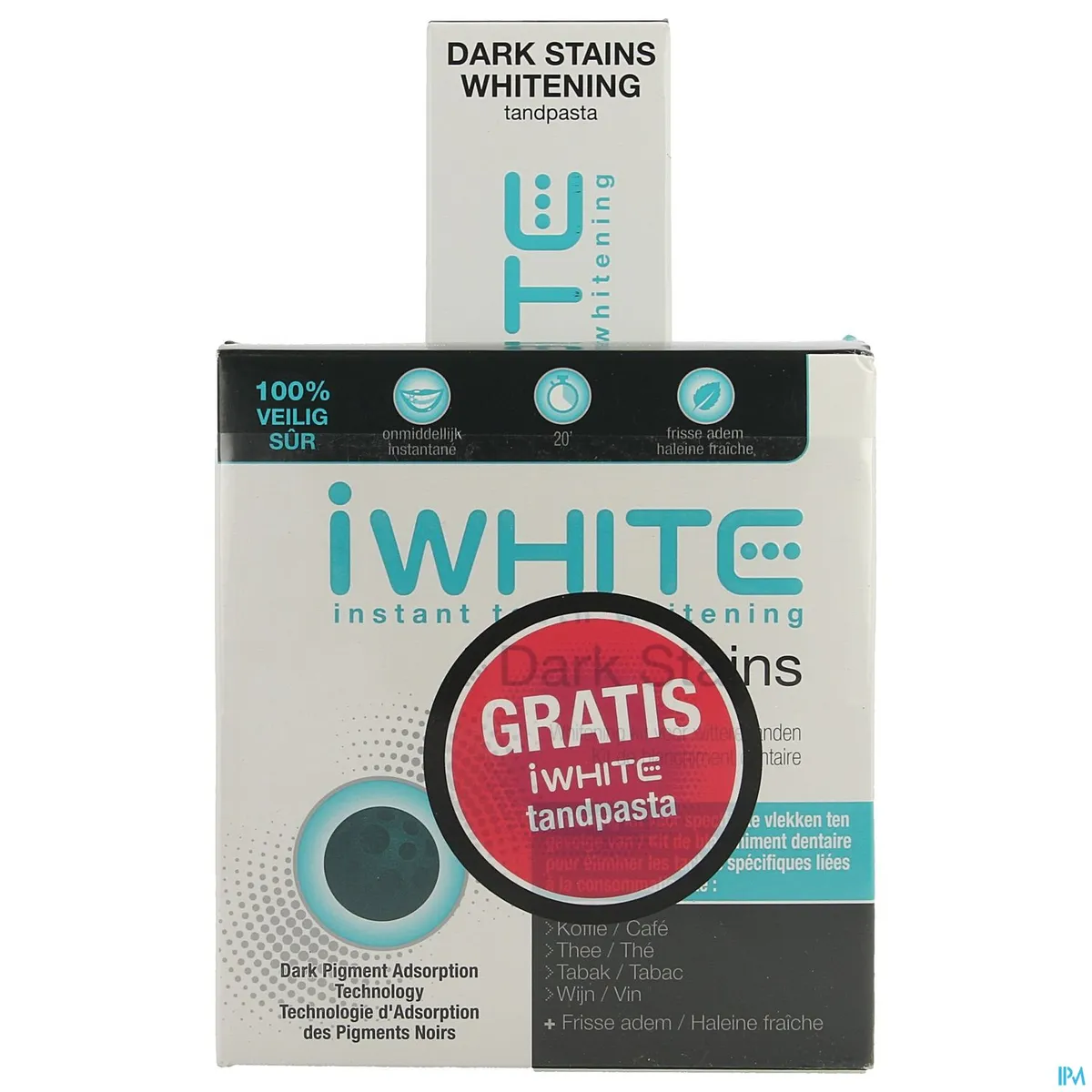 IWHITE Dark Stains Tandenbleekset + Tandpasta 75 ml