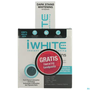 IWHITE Dark Stains Tandenbleekset + Tandpasta 75 ml
