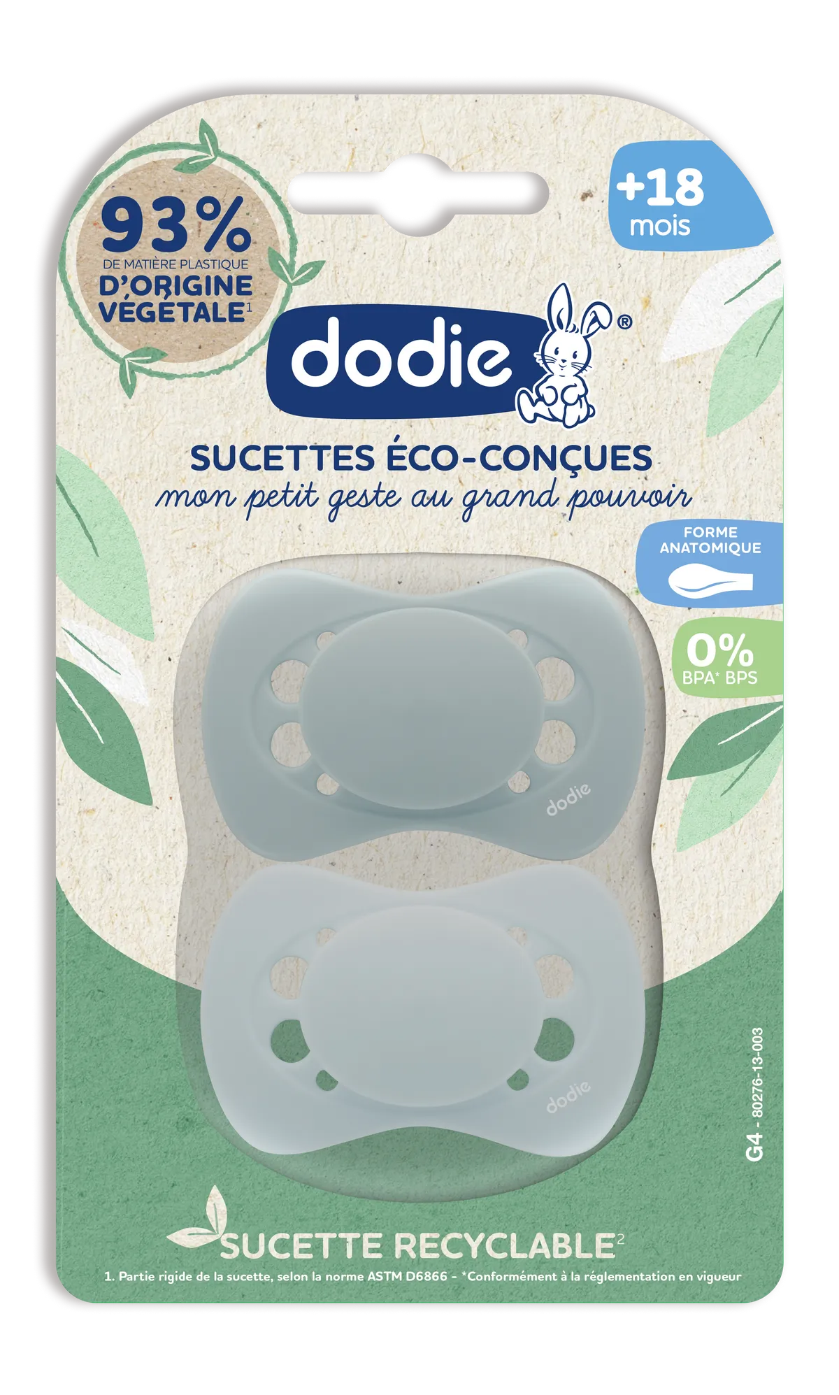 Dodie Sucette Eco-conçue +18M 2 Pièces