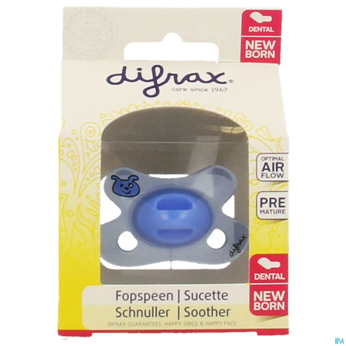Difrax Sucette Newborn Dental Sil Boy -2/2m 1 796