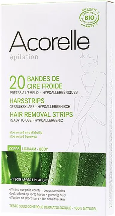Acorelle Bande Cire Froide Corps 20+huile 4,8ml