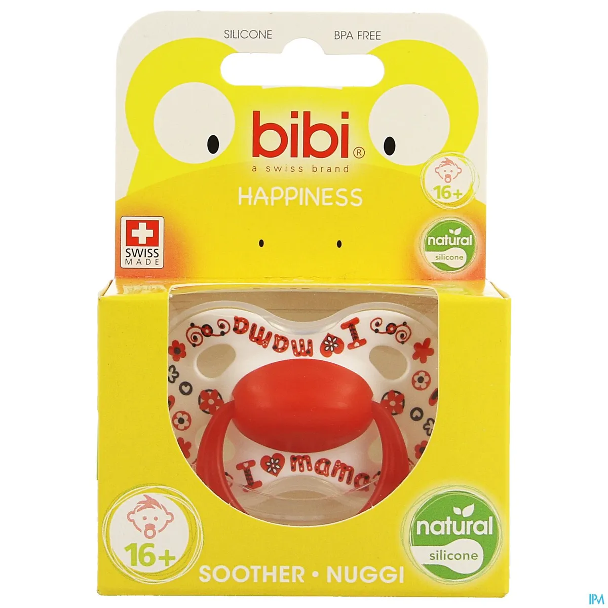 Bibi Happiness Fopspeen Natural Love Mama Papa Best (van 6 tot 16 maanden)