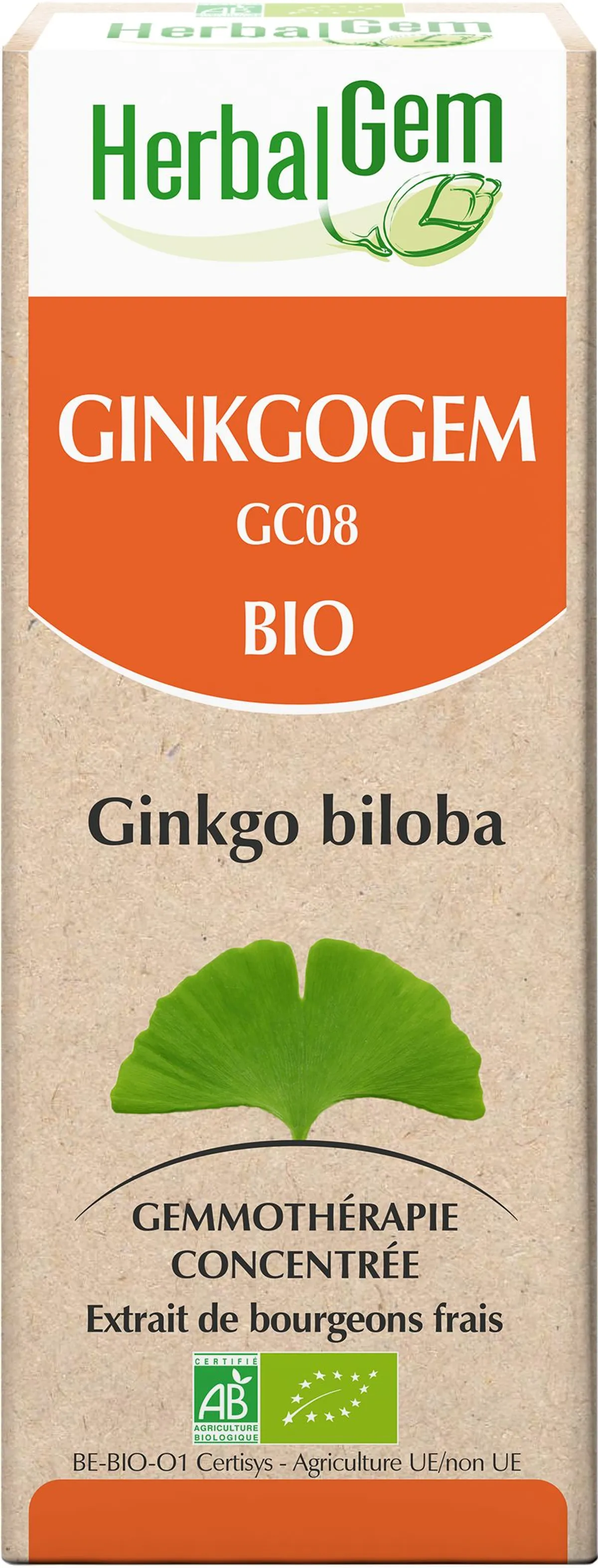 Herbalgem Ginkgogem Complexe Ginkgo Biloba BIO Gouttes 50ml