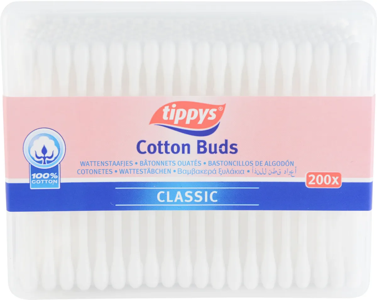 Tippys 200 Gewatteerde Staafjes