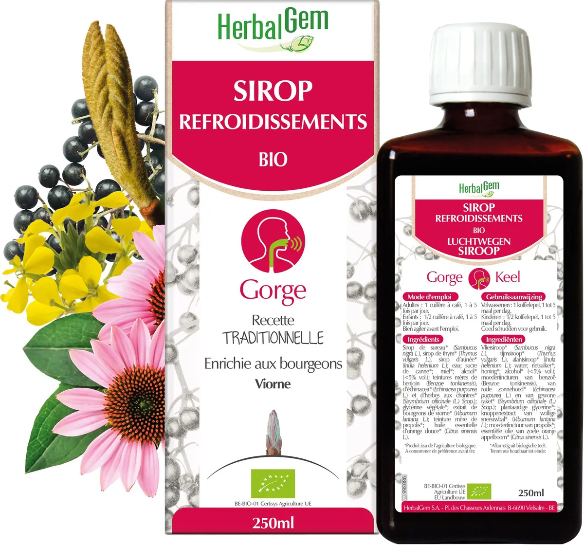 Herbalgem Verzachtendsiroop BIO 250ml