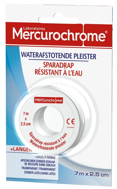 Mercurochrome Waterbestendige pleister 7 m x 2,5 cm