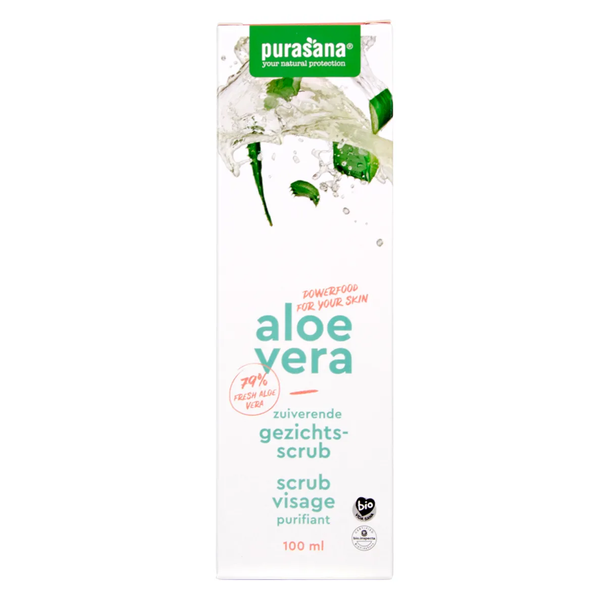 Purasana Aloe Vera Zuiverende Gezichtspeeling 100 ml
