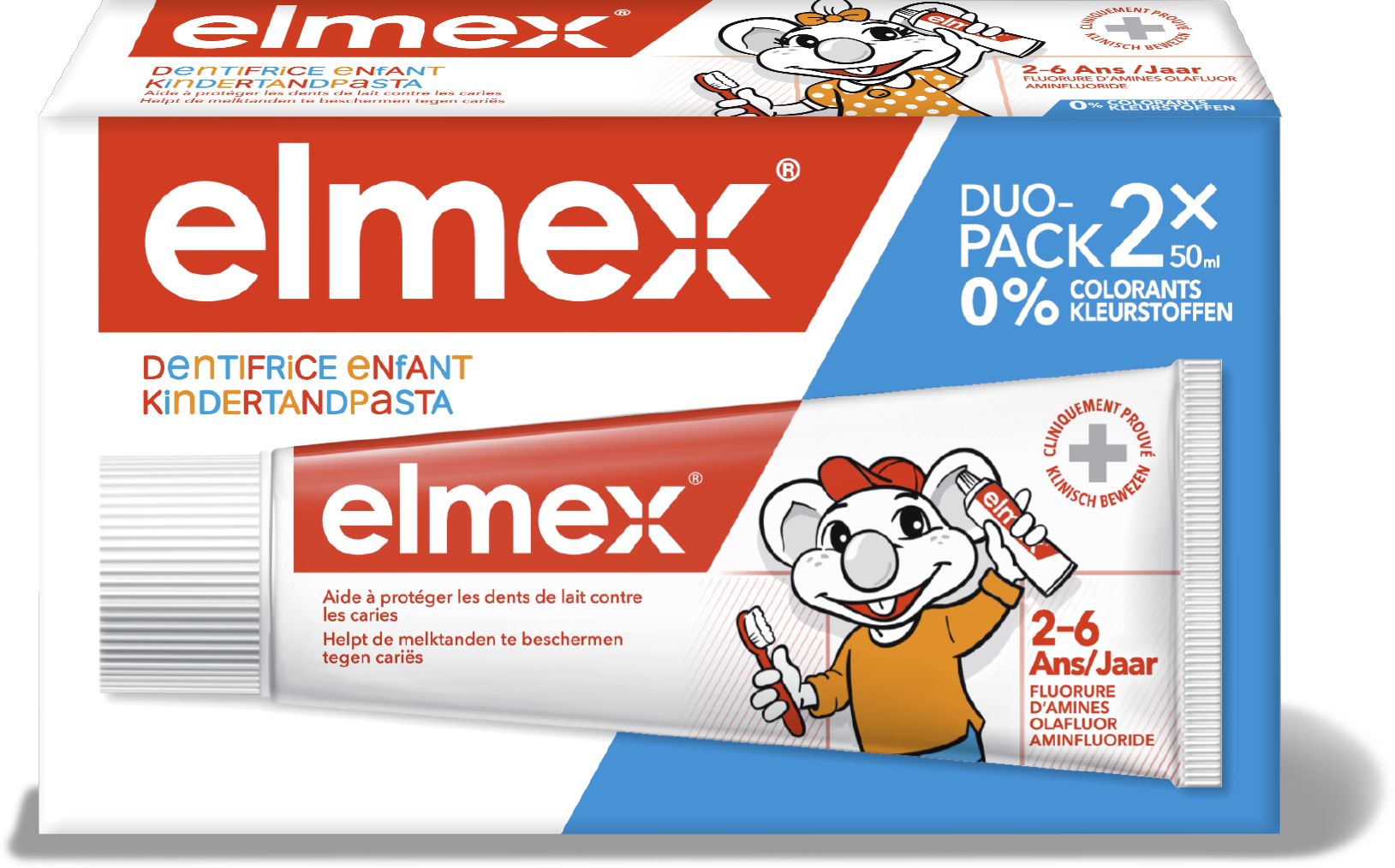 Elmex Tandpasta voor Kinderen 2x50 ml - Elmex