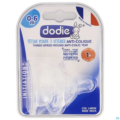 Dodie Initiation+ Tétine Ronde 3 Vitesses 2 Pièces