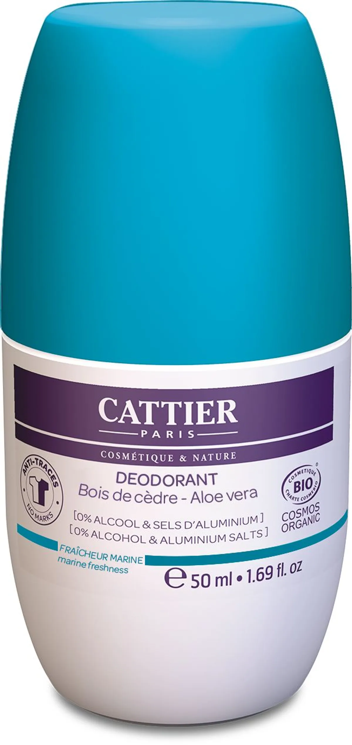 Cattier Déodorant Bois de Cèdre Bio 50ml
