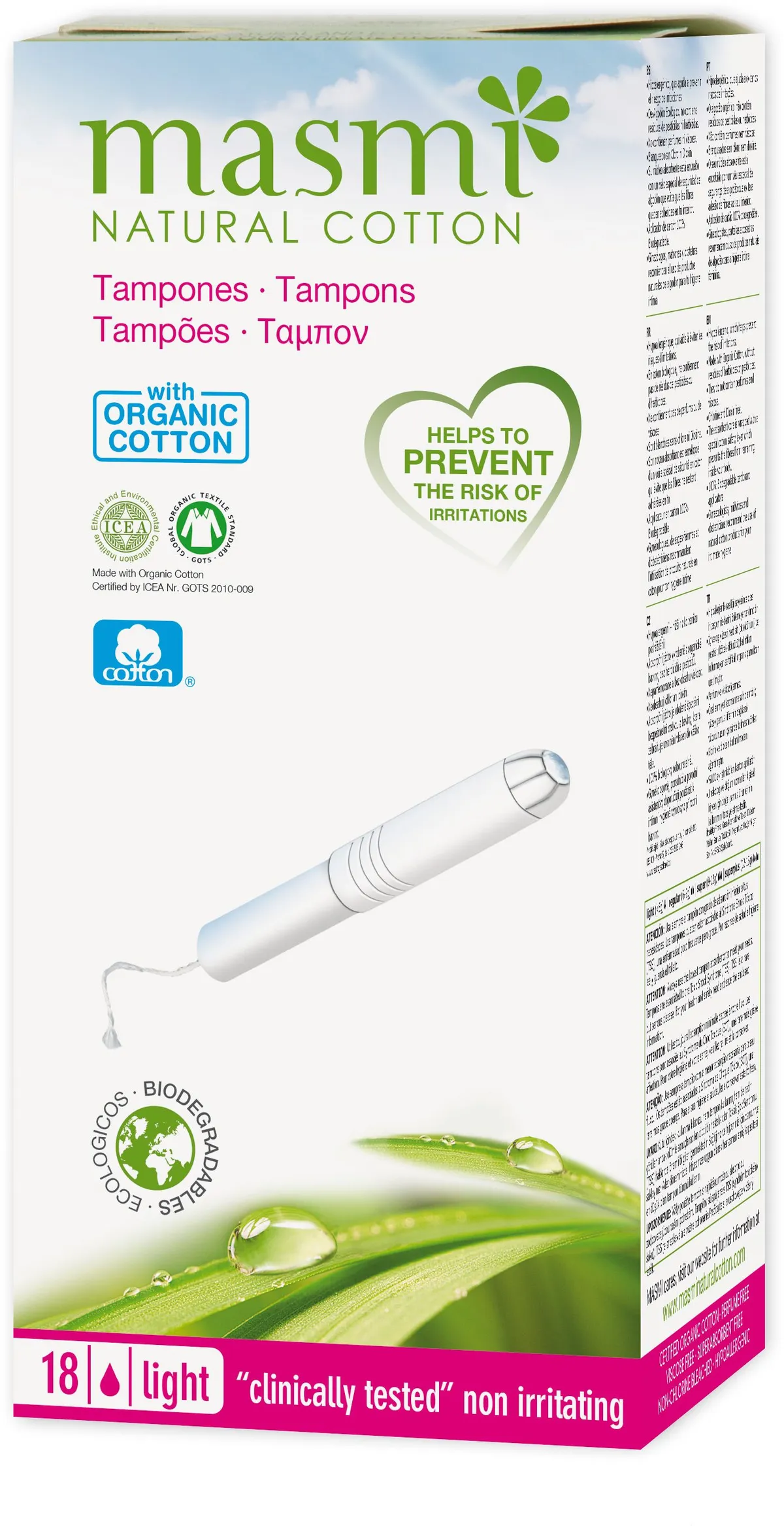 Masmi Tampon Coton Regular Sans Applicateur 18 Tampons