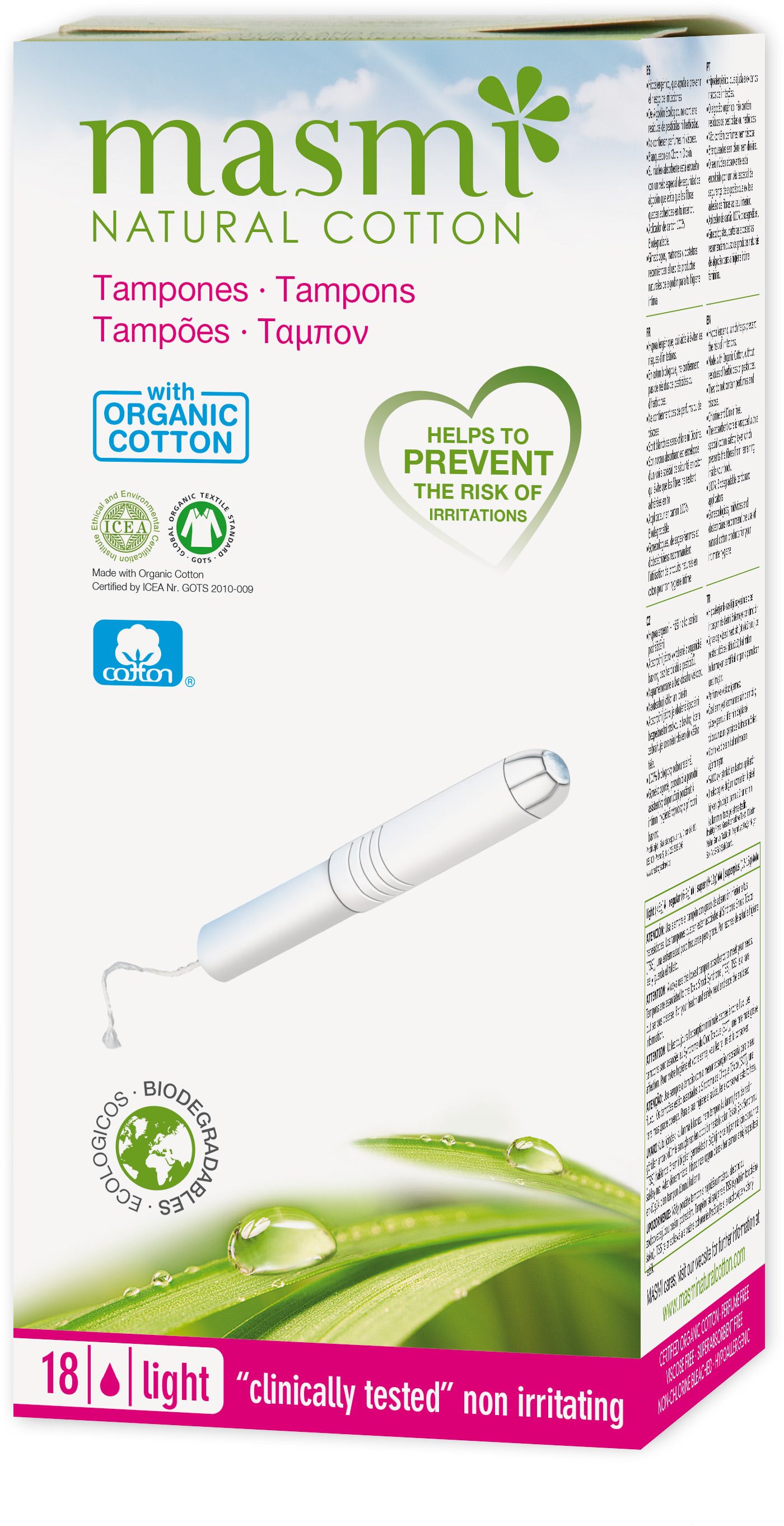 Masmi Tampon Katoen Regular Zonder Inbrenghuls 18 Tampons - Masmi