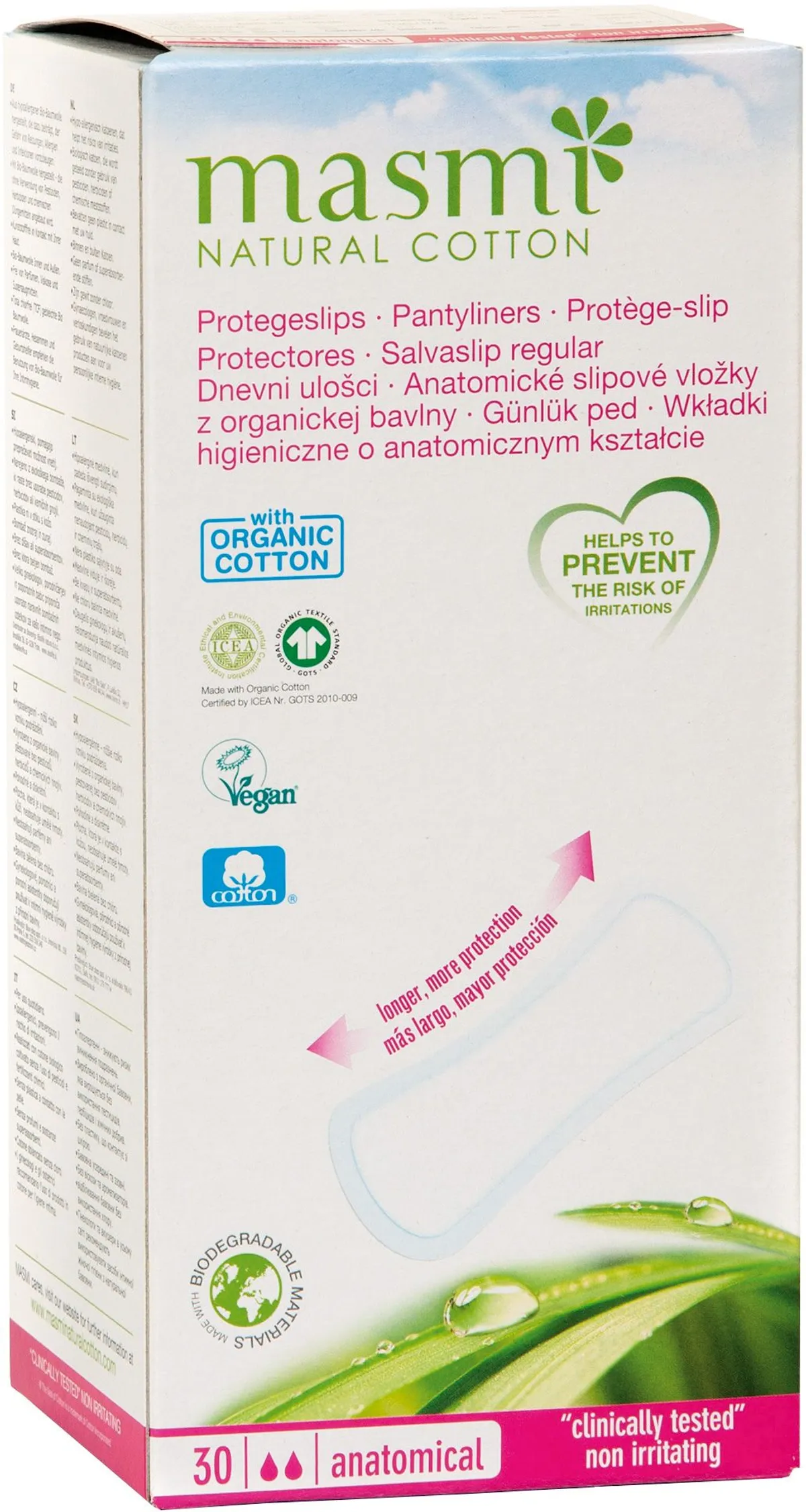 Masmi Protège Slip Coton Bio 30 Pièces
