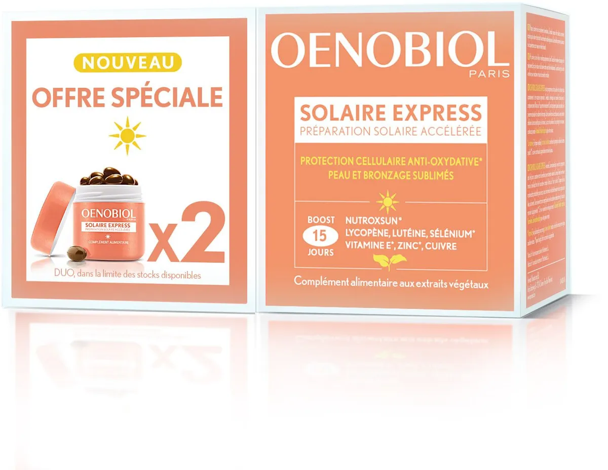 Oenobiol Solaire Express Promo 2x15 Capsules