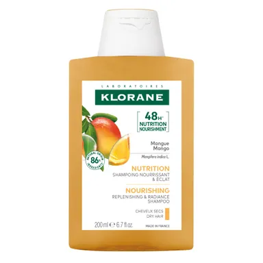 Klorane Mango Voedende Shampoo, Voedt & Geeft Glans 200Ml