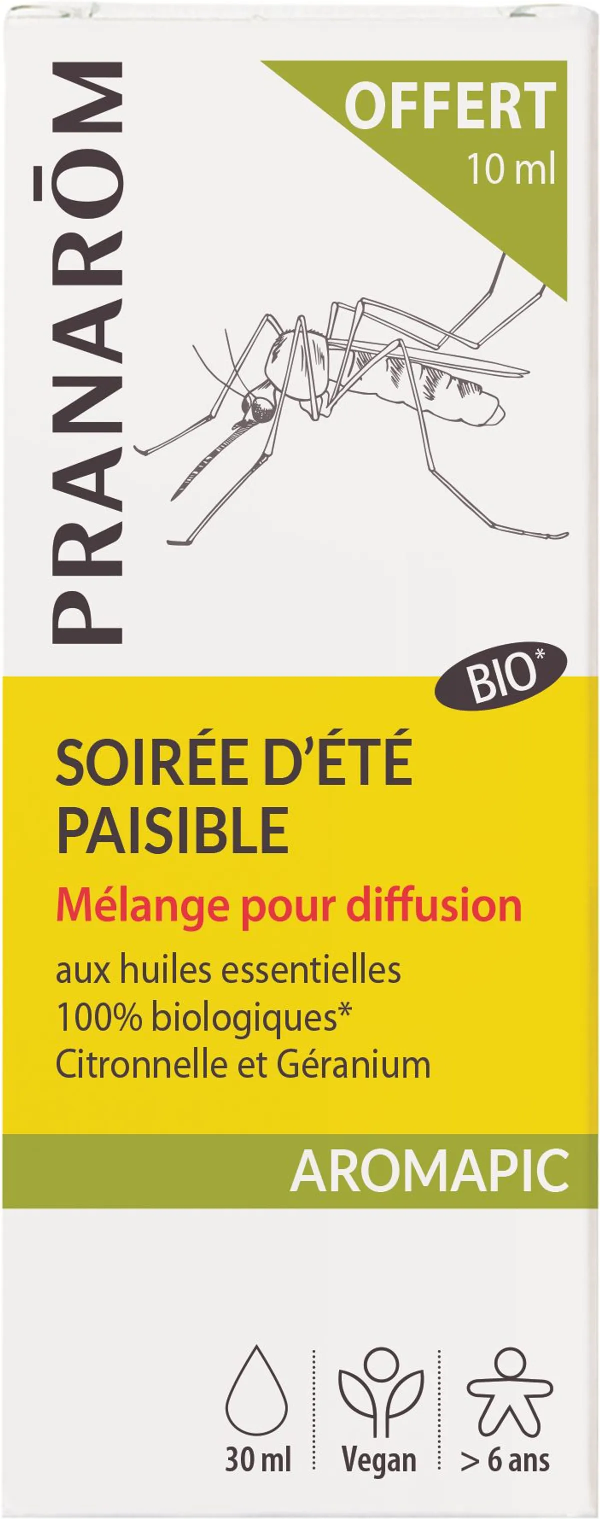Pranarom Aromapic Soirée d'Été Paisible Diffuseur 30ml + 10ml Offert