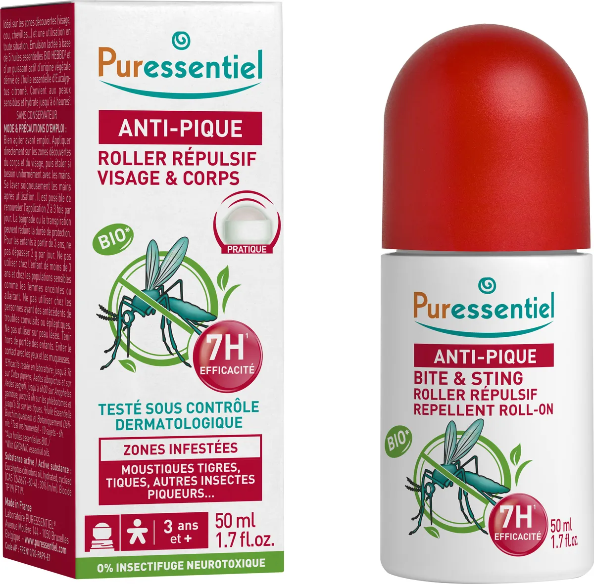Puressentiel Roller Répulsif anti-pique Bio 50ml