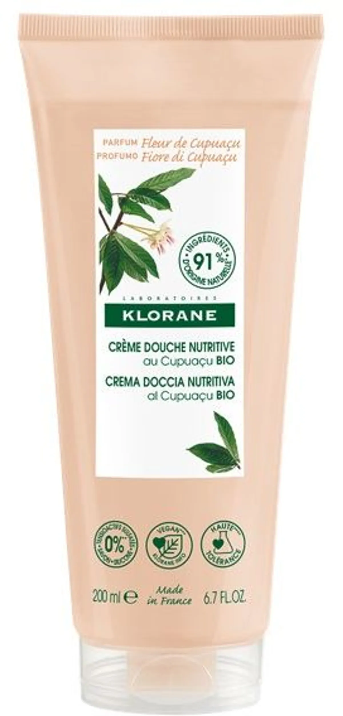Klorane Cupuaçu Bio Crème De Douche Nutritive À La Fleur De Cupuaçu 200Ml