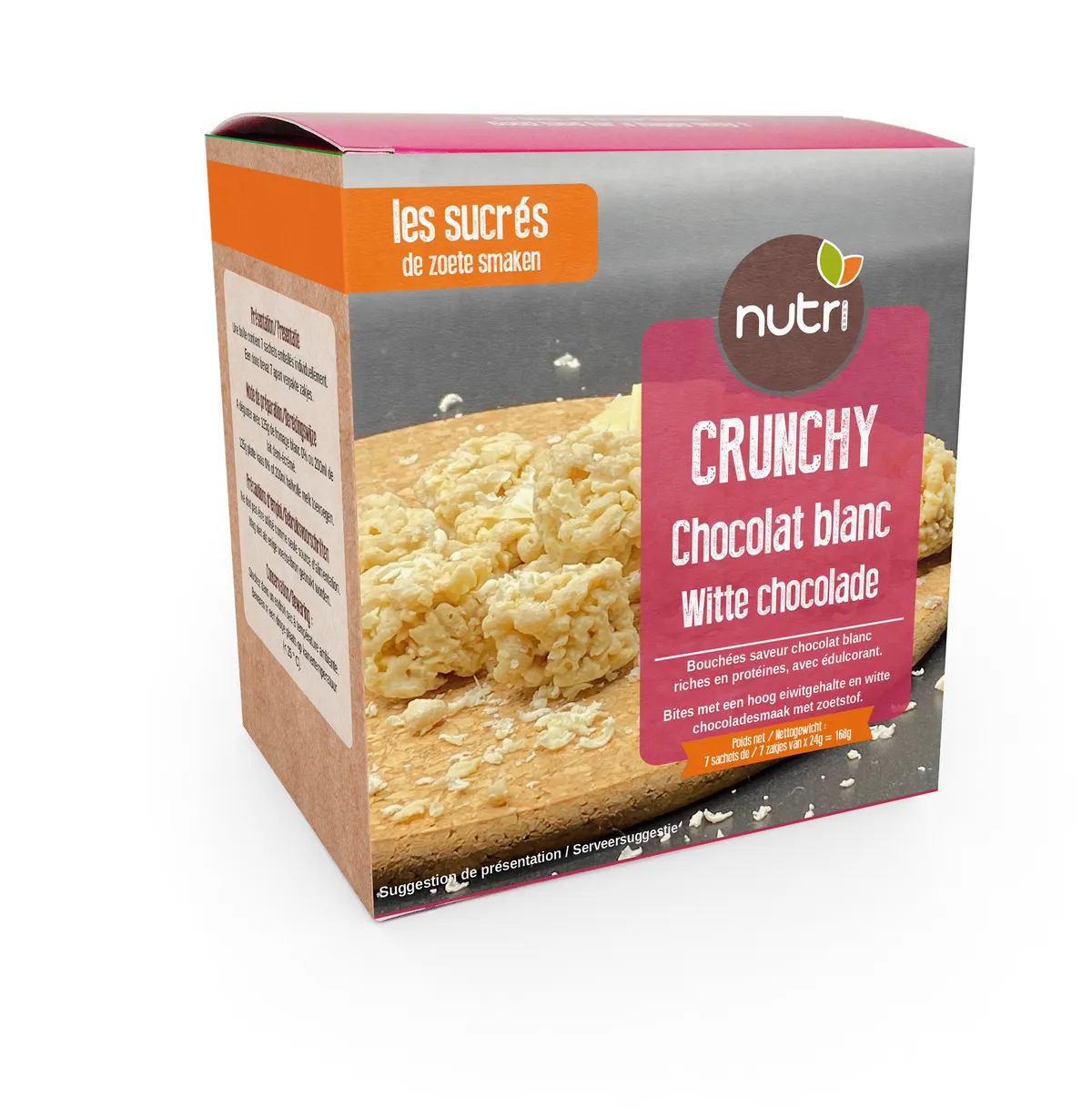 NUTRIPHARM CRUNCHY CHOCOLADE WIT 7X24G