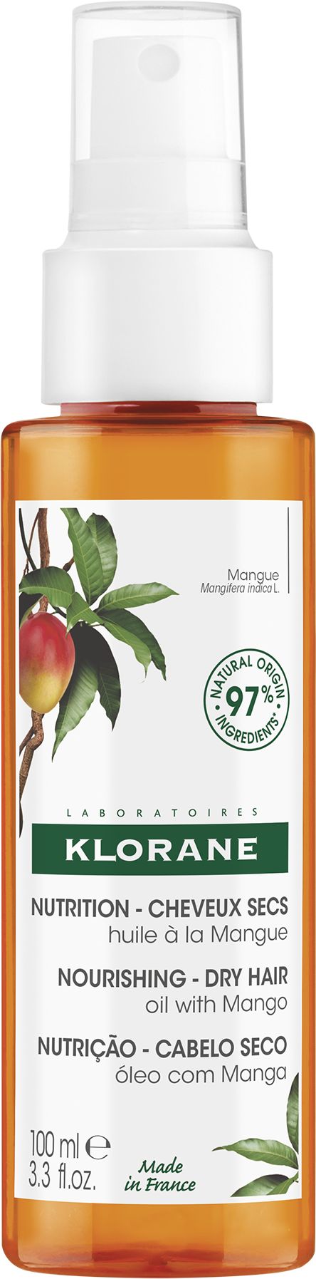 Klorane  Mango Voedende Olie Geeft Glans 100Ml - Klorane