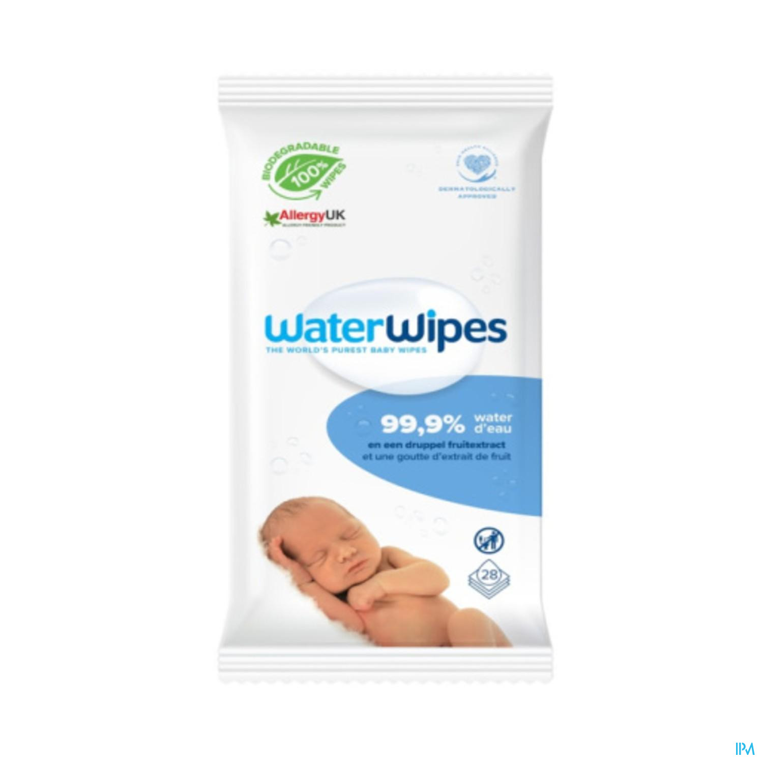 WaterWipes Reinigingsdoekjes Baby Biologisch Afbreekbaar 28 Doekjes - WaterWipes