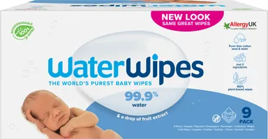 WaterWipes Lingettes Bébé Biodégradable 9 x 60 pièces